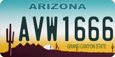 AZ license plate AVW1666