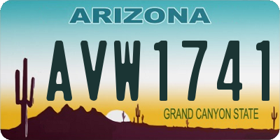 AZ license plate AVW1741