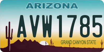 AZ license plate AVW1785