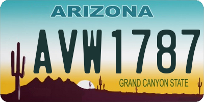AZ license plate AVW1787