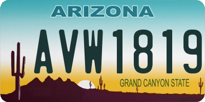 AZ license plate AVW1819