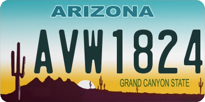 AZ license plate AVW1824