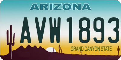 AZ license plate AVW1893