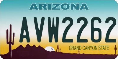 AZ license plate AVW2262