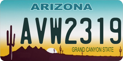 AZ license plate AVW2319