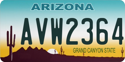 AZ license plate AVW2364