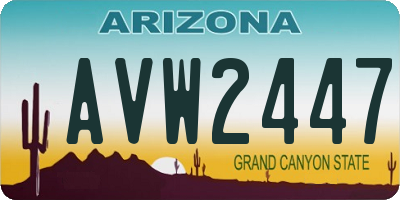 AZ license plate AVW2447