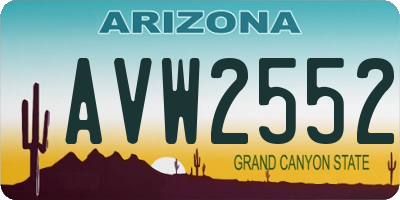 AZ license plate AVW2552