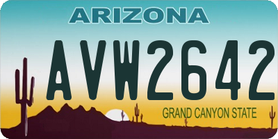AZ license plate AVW2642