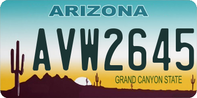 AZ license plate AVW2645