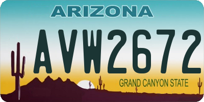 AZ license plate AVW2672