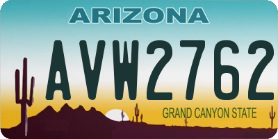 AZ license plate AVW2762