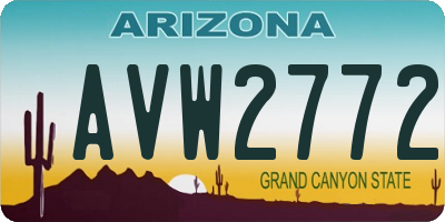 AZ license plate AVW2772