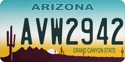 AZ license plate AVW2942