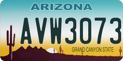 AZ license plate AVW3073