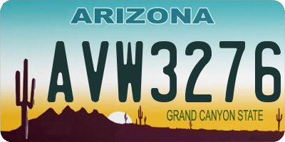 AZ license plate AVW3276