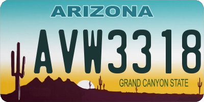 AZ license plate AVW3318