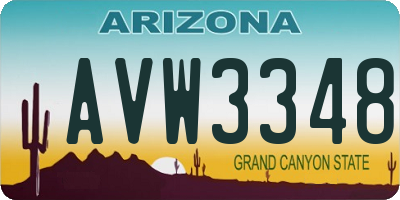 AZ license plate AVW3348
