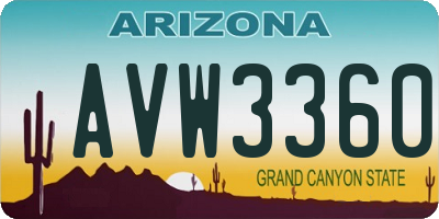 AZ license plate AVW3360