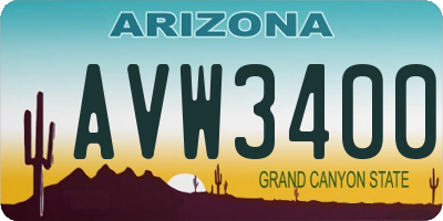 AZ license plate AVW3400