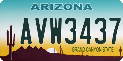 AZ license plate AVW3437