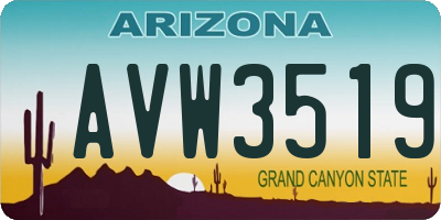 AZ license plate AVW3519