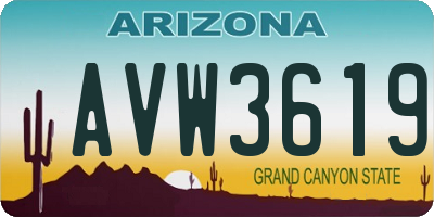 AZ license plate AVW3619