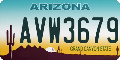 AZ license plate AVW3679
