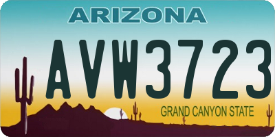 AZ license plate AVW3723