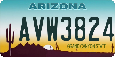AZ license plate AVW3824