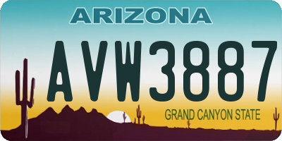 AZ license plate AVW3887