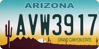 AZ license plate AVW3917
