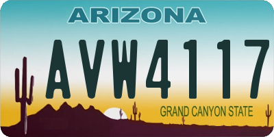 AZ license plate AVW4117