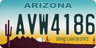 AZ license plate AVW4186