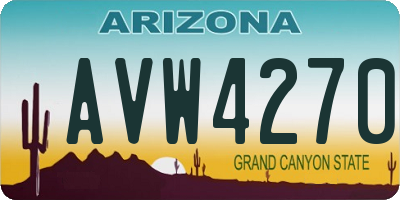 AZ license plate AVW4270