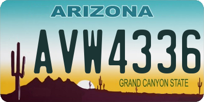 AZ license plate AVW4336