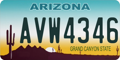 AZ license plate AVW4346