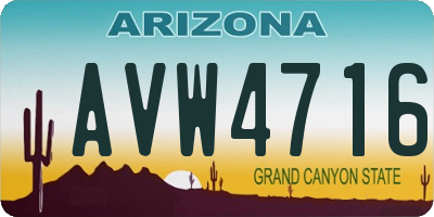AZ license plate AVW4716