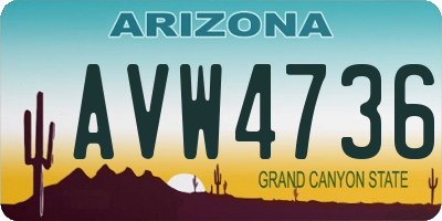 AZ license plate AVW4736