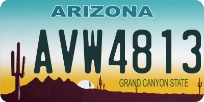 AZ license plate AVW4813