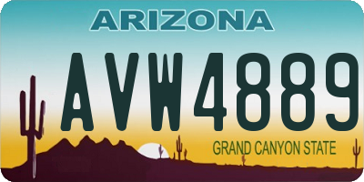 AZ license plate AVW4889