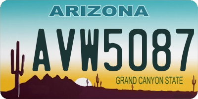 AZ license plate AVW5087