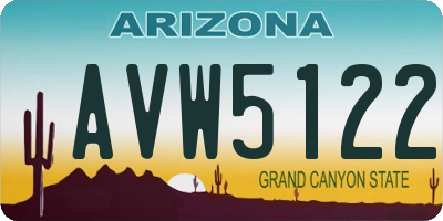 AZ license plate AVW5122