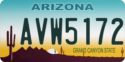 AZ license plate AVW5172