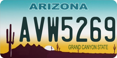 AZ license plate AVW5269