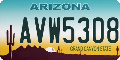 AZ license plate AVW5308