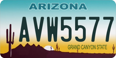 AZ license plate AVW5577
