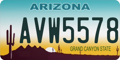 AZ license plate AVW5578