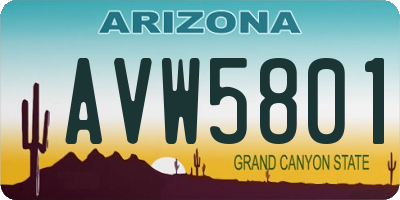 AZ license plate AVW5801