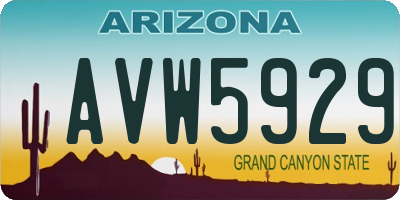 AZ license plate AVW5929